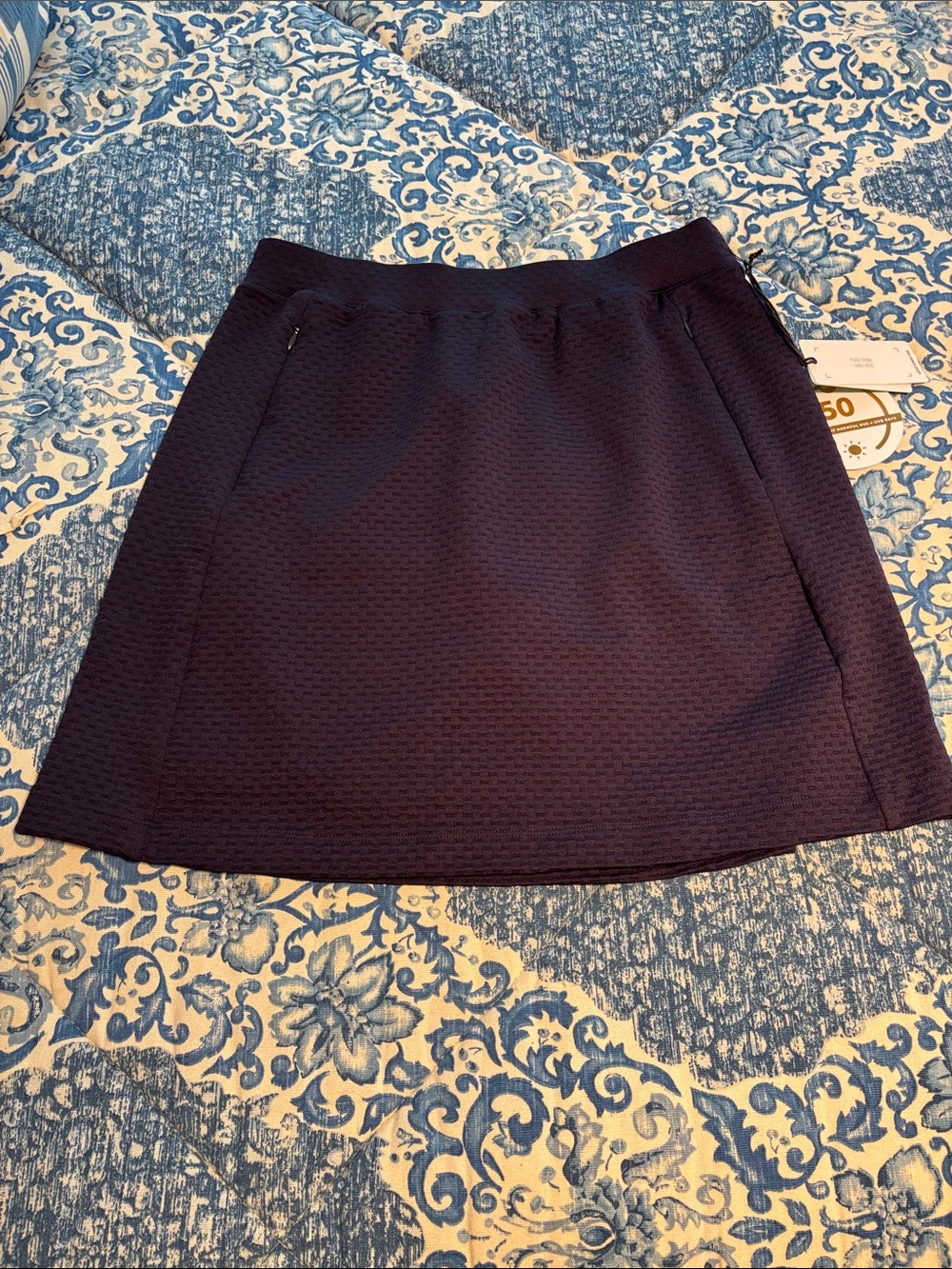 Tail Navy Golf Skort with Side Zippers- New-XS - Picture 12 of 13